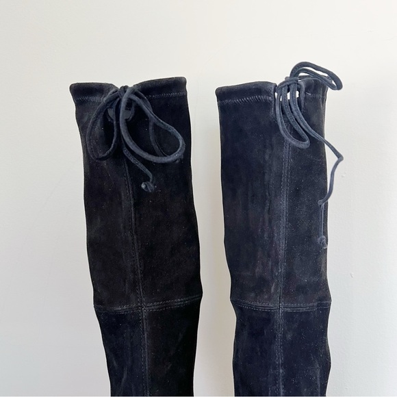 Stuart Weitzman • Highland Boot over the knee thigh high black suede heeled - Picture 12 of 13